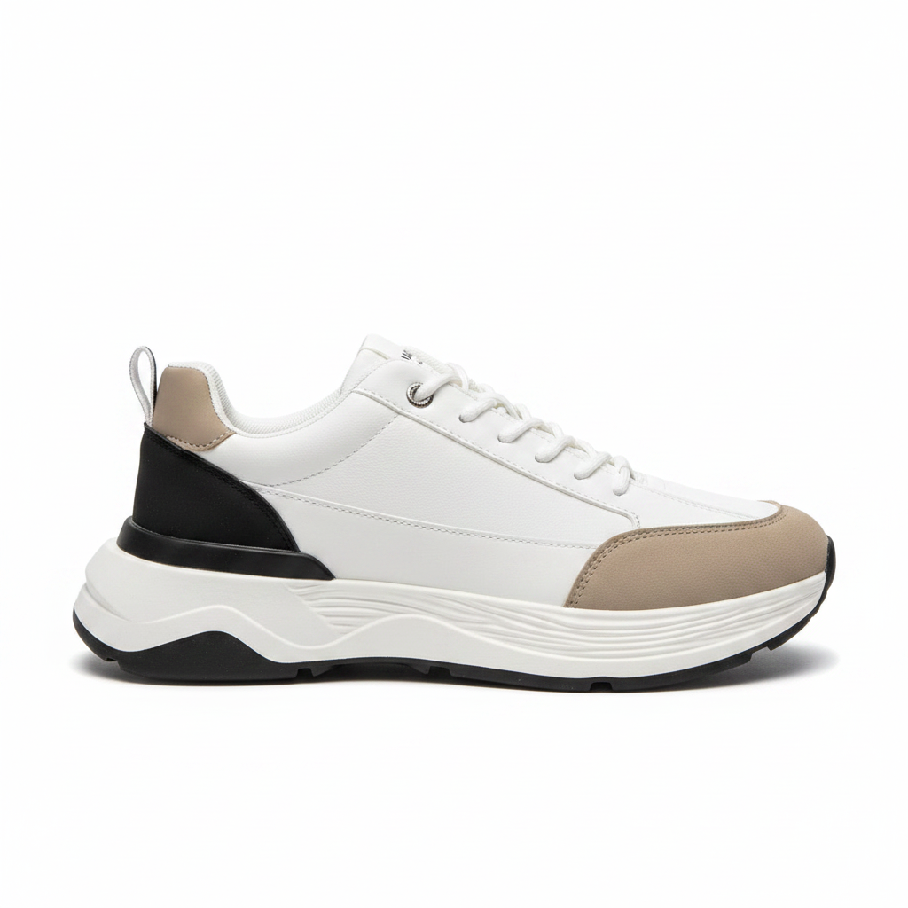 Men's Casual Sports Sneakers – White & Black