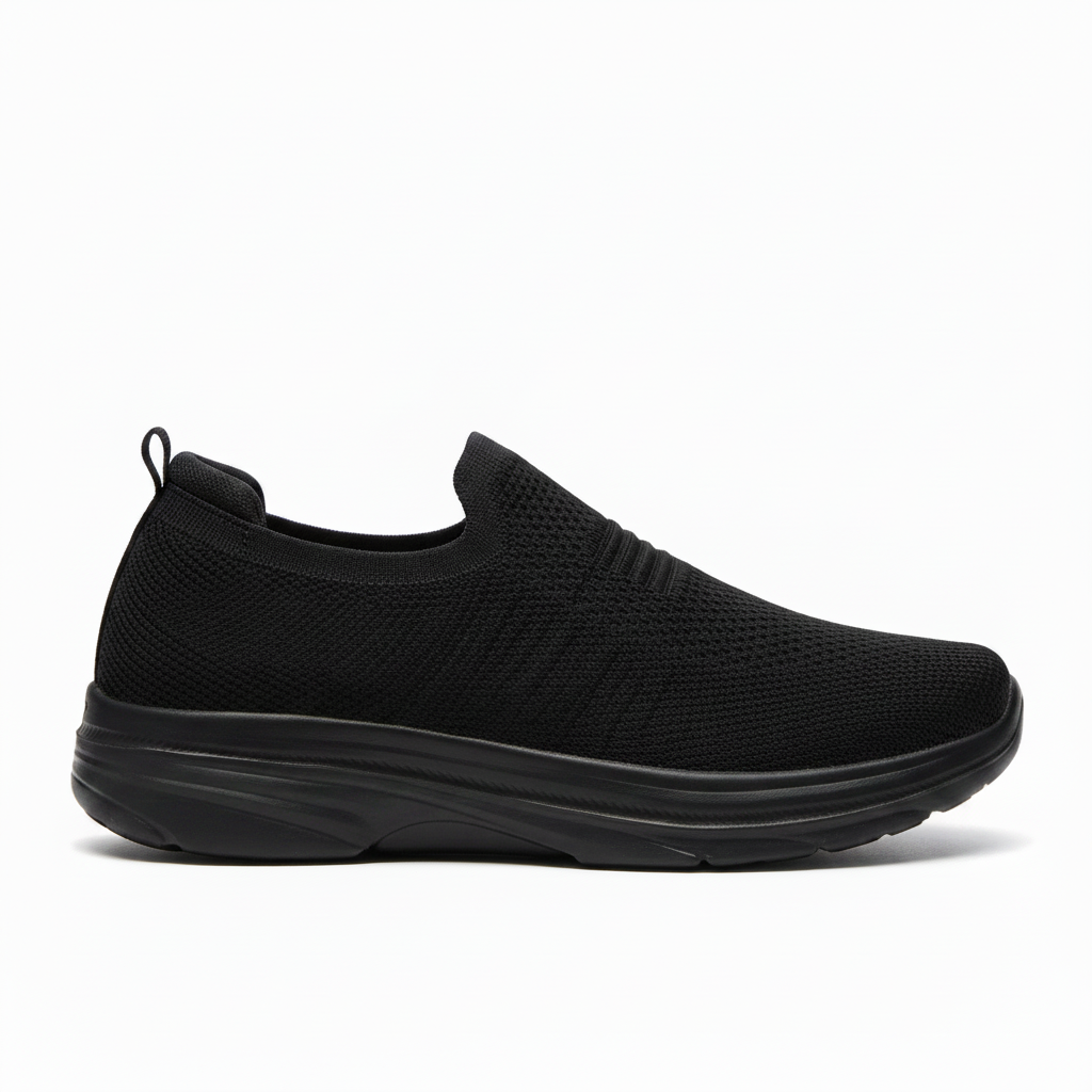 Skechers Men's Black Slip-On Shoes - All Black Sole